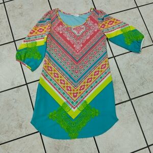 Colorful Geometric Pattern Dress